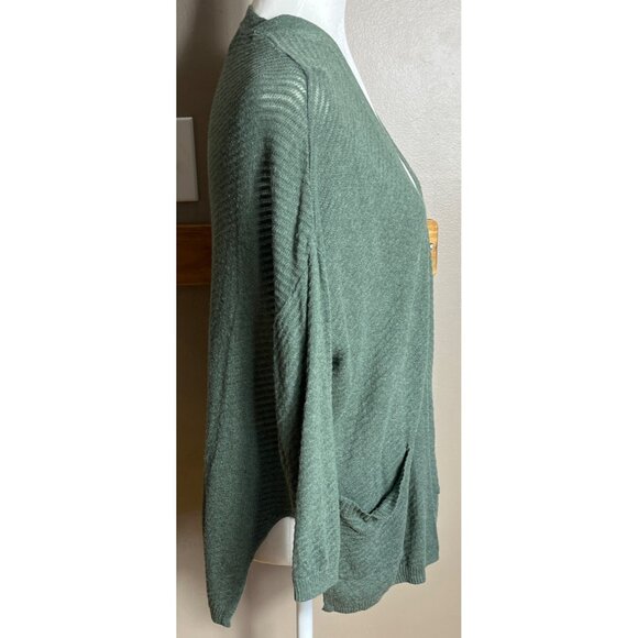 Old Navy Sweater Cardigan Open Green Lightweight 3/4 Slv Rayon Cotton Womens XS - Picture 2 of 5